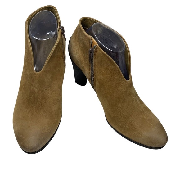Ecco Shoes - Ecco Womens Size EU 41 US 10 - 10.5 Brown Leather‎ Suede Ankle Boots Booties
